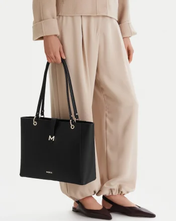 Geanta dama,  neagra, One Size INTL, material sintetic, design shopper