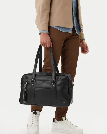 Geanta laptop barbati,  neagra, One Size INTL
