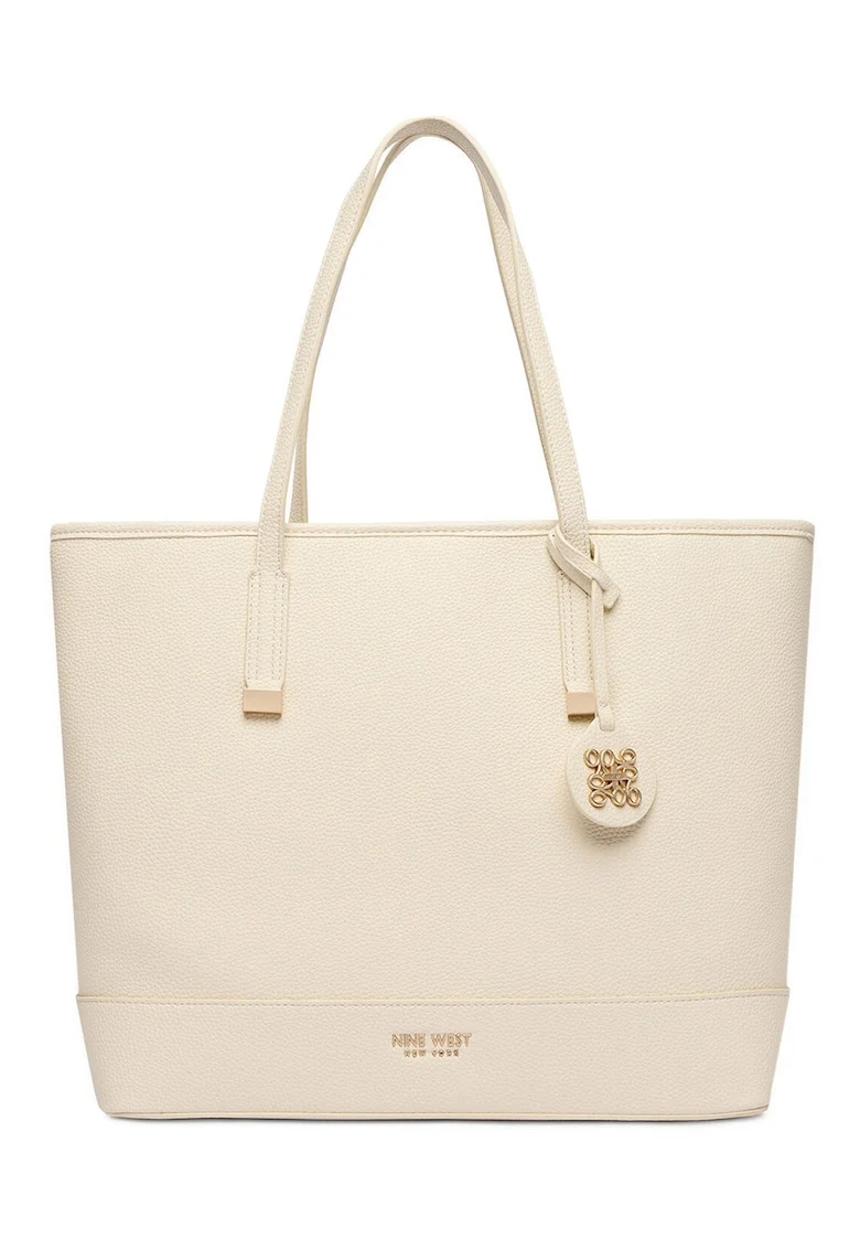 Geanta shopper,  bej, dimensiune mare, cu saszeta detasabila