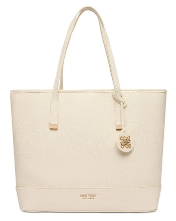Geanta shopper,  bej, dimensiune mare, cu saszeta detasabila