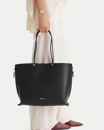Geanta shopper  ecologica, neagra, One Size INTL