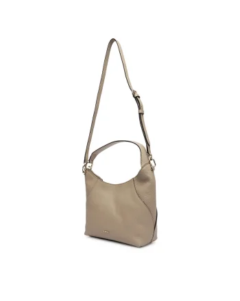 Geanta dama,  piele naturala, bej, One Size INTL