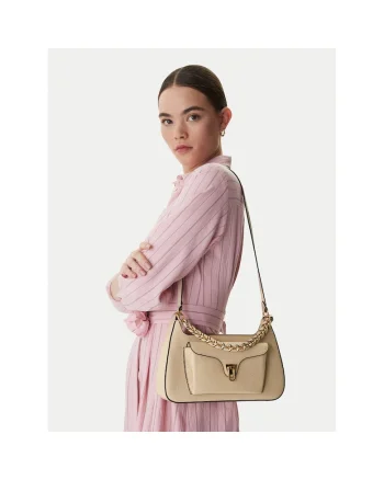 Geanta dama,  piele naturala, bej, One Size INTL