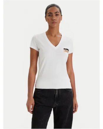 Tricou dama,  bumbac/elastan, alb