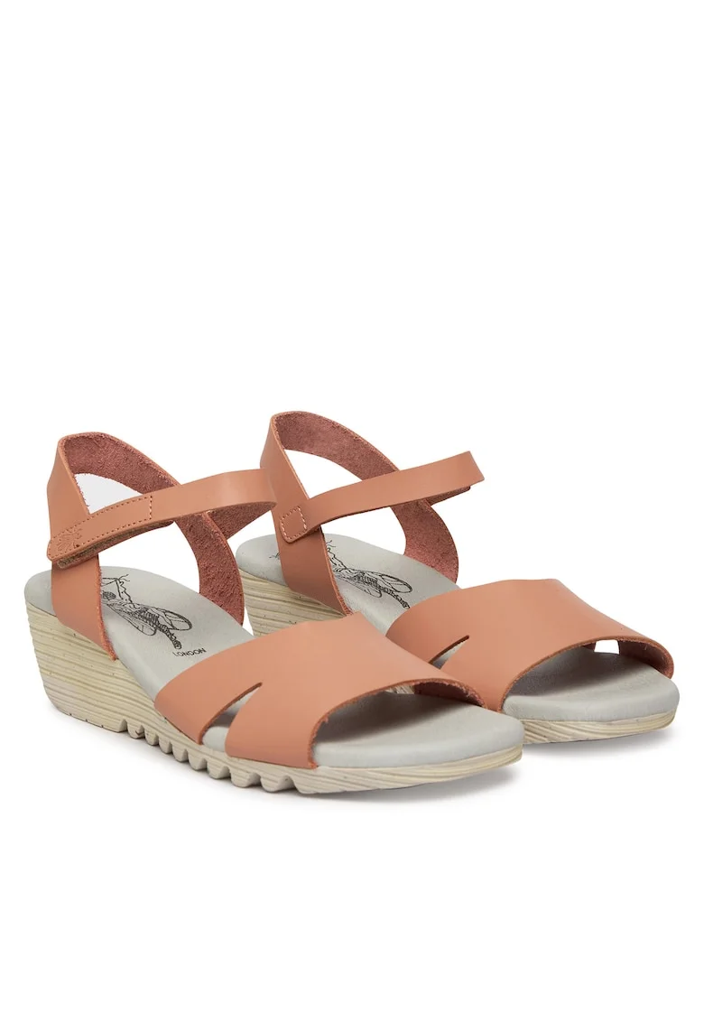 Sandale dama  piele naturala, roz, sistem inchidere Velcro