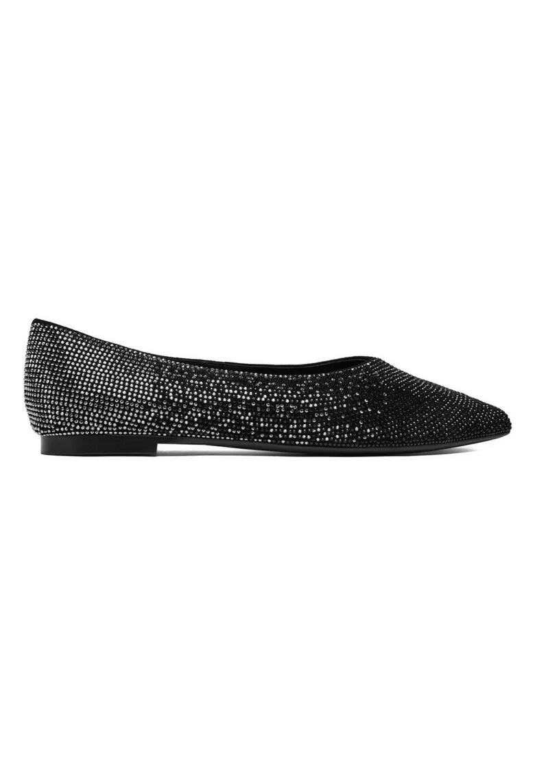 Balerini LT1408-17-1,  Piele naturala, Negru/Argintiu