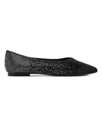 Balerini LT1408-17-1,  Piele naturala, Negru/Argintiu