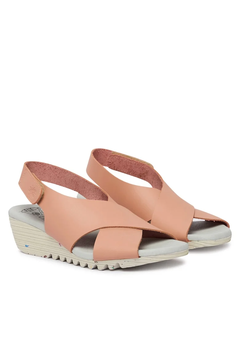 Sandale dama,  piele naturala, roz, sistem inchidere Velcro