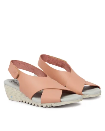 Sandale dama,  piele naturala, roz, sistem inchidere Velcro