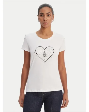 Tricou dama,  Bumbac/Elastan, Alb