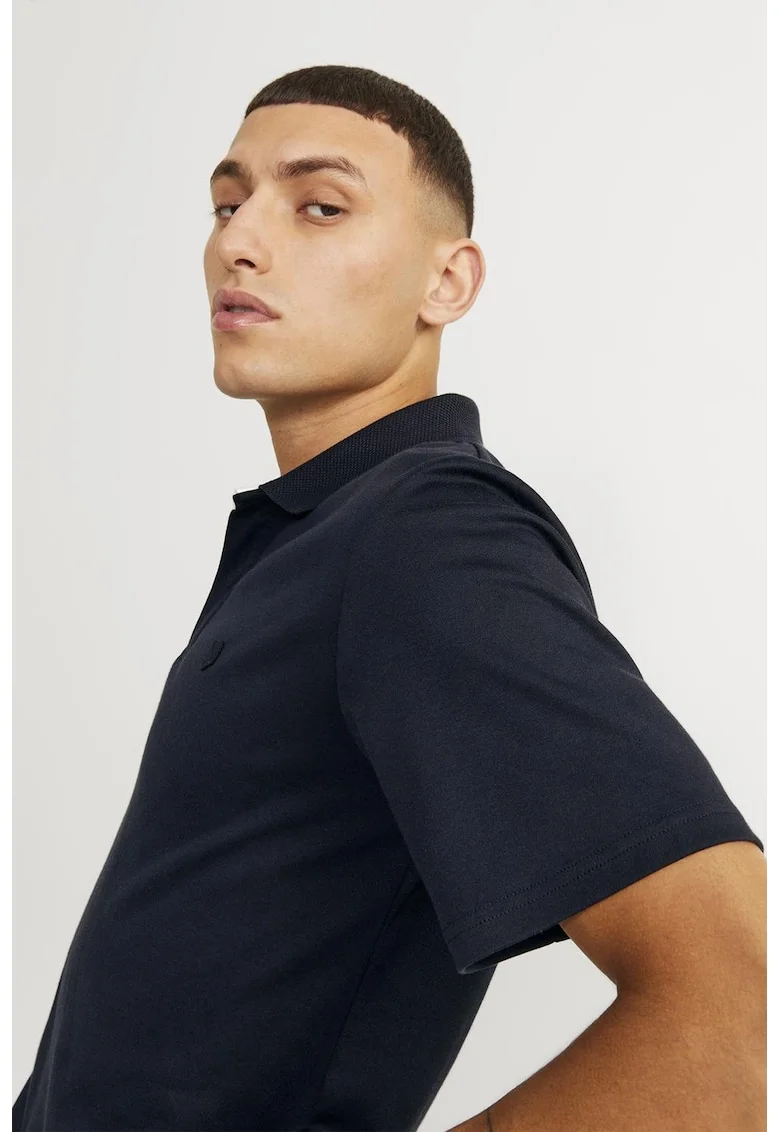 Tricou polo din amestec de bumbac organic, Albastru ultramarin