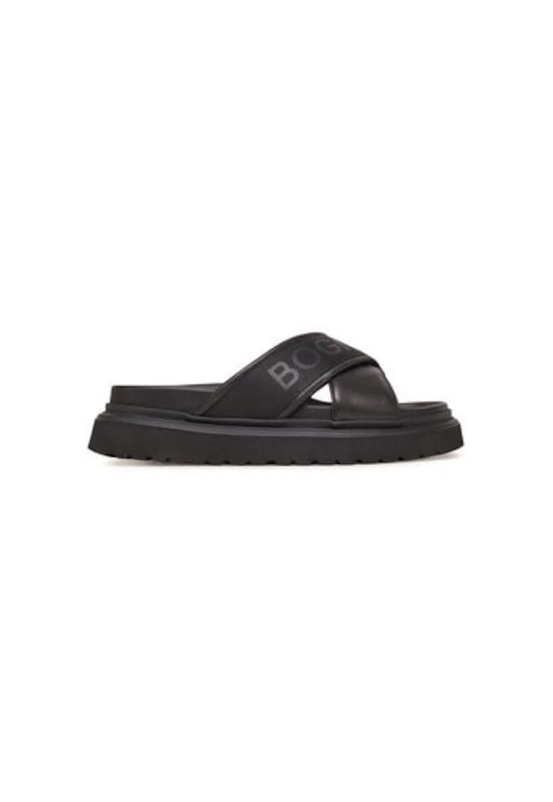Slapi barbati  12525221, Piele naturala, Negru, Negru