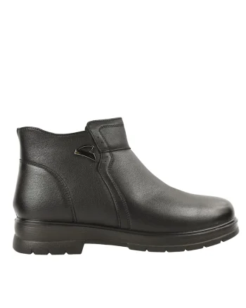 Ghete casual, dama,  M758 negru, piele naturala Negru, Piele naturala