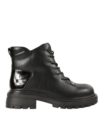 Ghete casual, dama,  JH50013A, negru, piele naturala, Negru