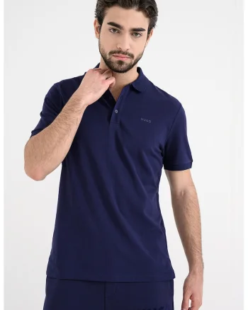 Tricou polo din bumbac pique Donos, Albastru indigo