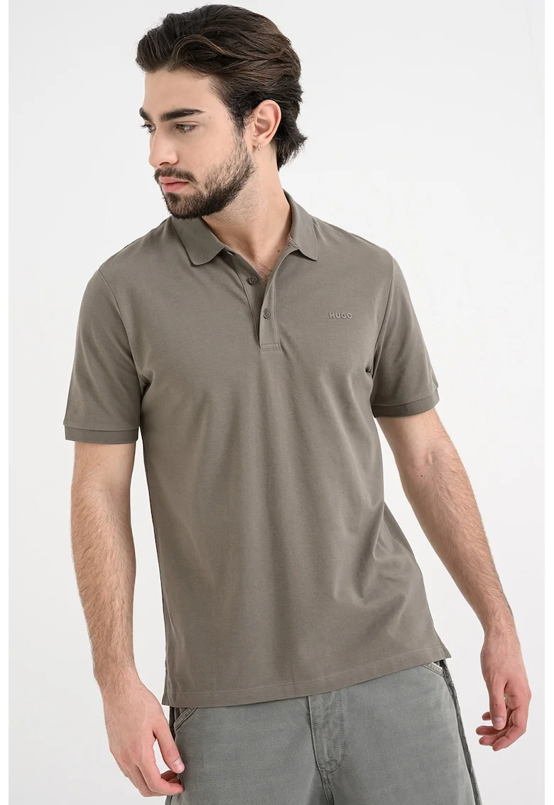 Tricou polo din bumbac pique Donos, Verde/Kaki