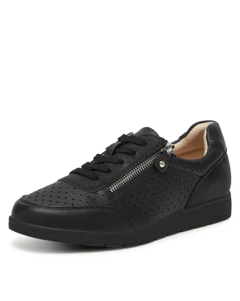 Pantofi sport dama,  negru, piele ecologica, Negru