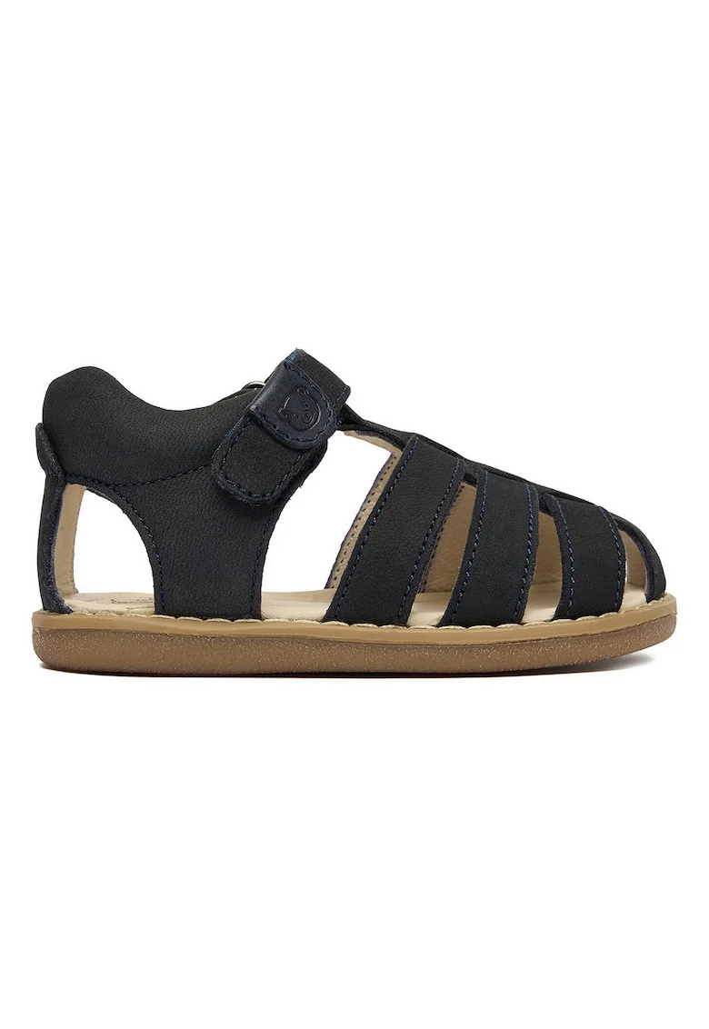 Sandale Baieti,  piele naturala, negru/albastru