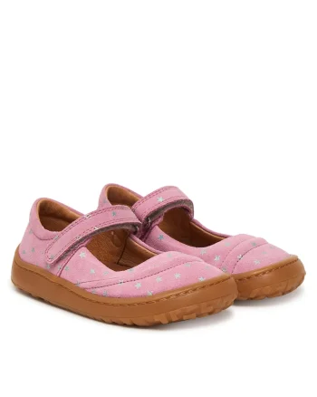 Balerini copii,  piele naturala, roz, tehnologie barefoot