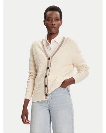 Cardigan dama,  Menta, Ecru, Bumbac,