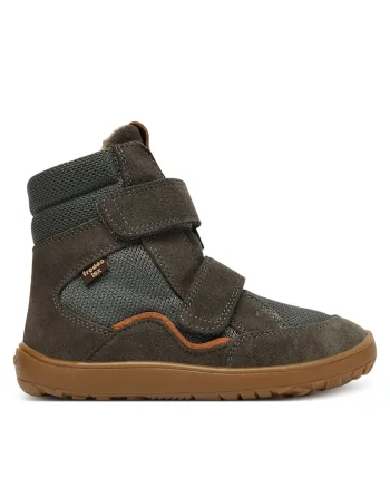 Cizme de zapada baieti,  piele naturala, gri, velcro, interior textil
