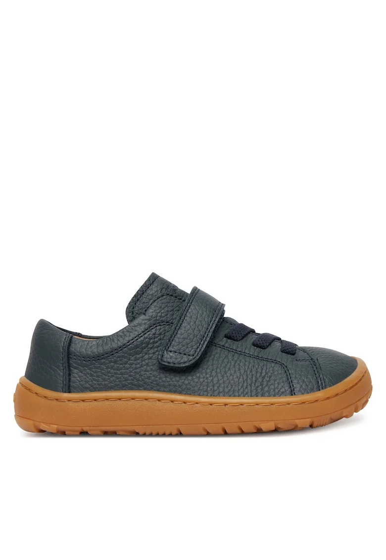 Pantofi copii,  piele naturala, albastru, talpa flexibila, sistem inchidere Velcro