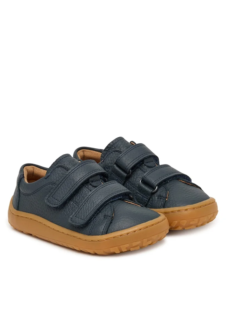 Pantofi copii  piele naturala, albastru, talpa flexibila, sistem inchidere Velcro