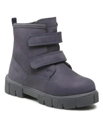 Cizme copii,  piele naturala, bleumarin, sistem inchidere Velcro