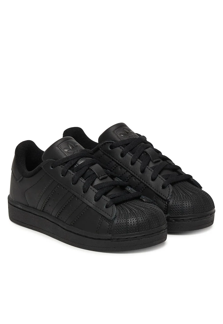 Pantofi sport copii,  cu siret, piele ecologica, negru