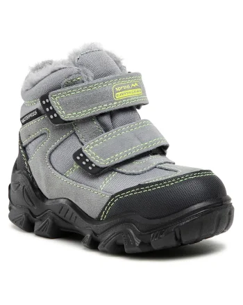Ghete copii,  gri, material textil, sistem Velcro,
