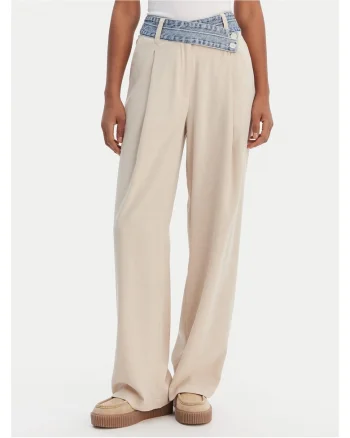 Pantaloni dama,  viscoza, bej,