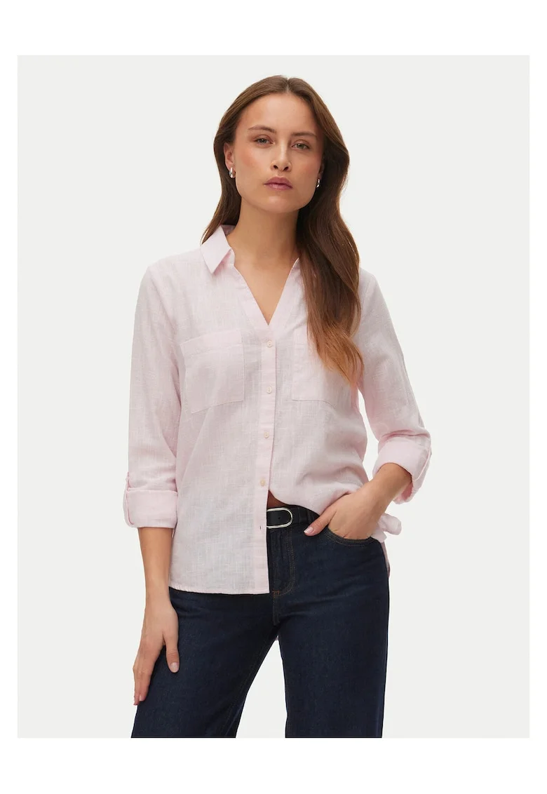 Camasa dama,  roz, 52% poliester reciclat, 48% bumbac