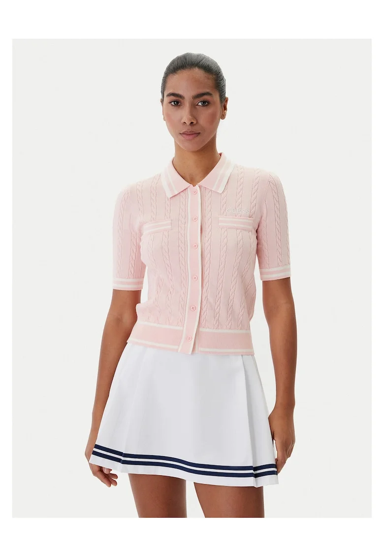 Cardigan dama,  roz, 58% viscoza, 42% poliester