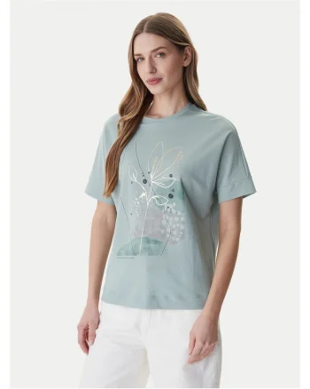 Tricou dama,  verde, viscoza/nylon