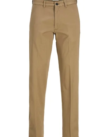 Pantaloni Chino Barbati,  fermoar, bumbac, maro