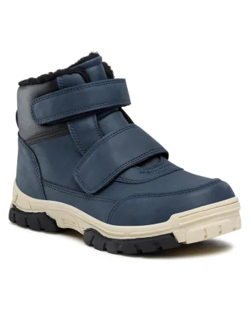 Ghete copii,  piele ecologica, albastru, inchidere velcro, interior plastic,