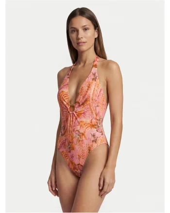 Costum de baie dama,  roz, 82% poliamida, 18% elastan