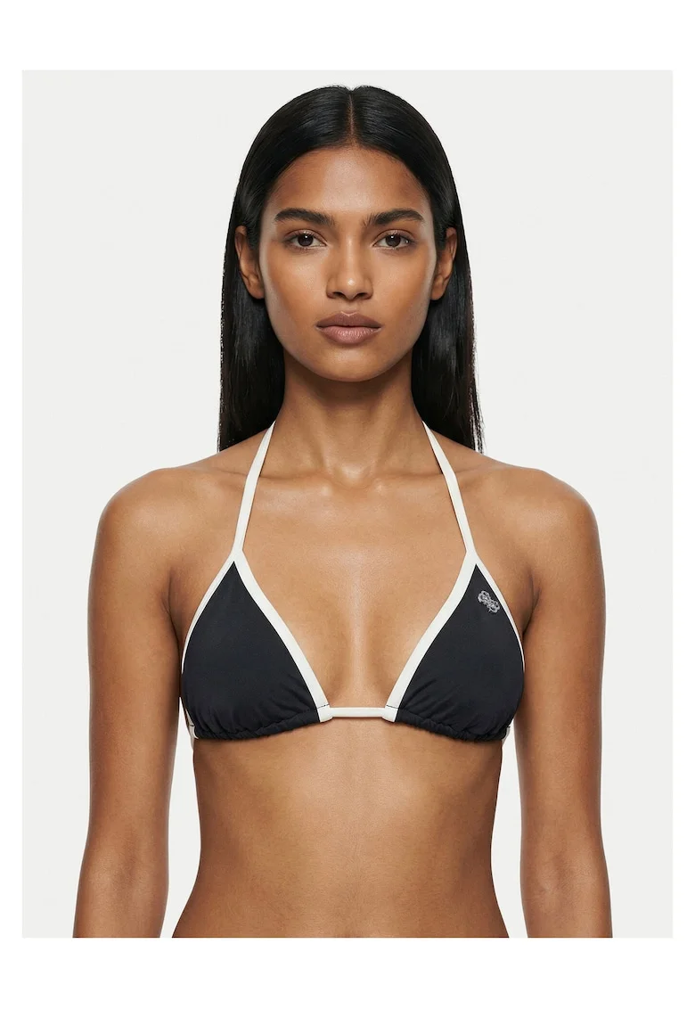 Top de baie dama,  Poliamida/Spandex, Negru/Alb