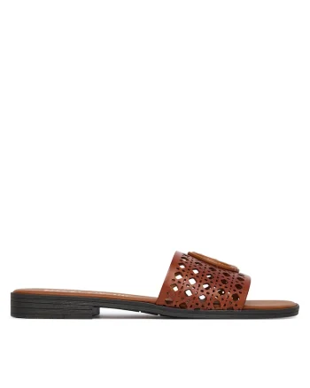 Papuci dama,  piele naturala, maro