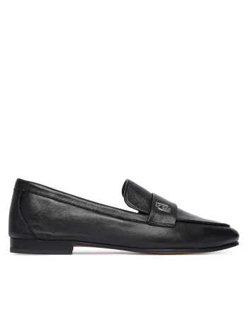Mocasini dama,  piele naturala, negru, material sintetic