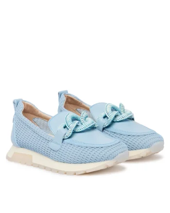 Mocasini dama,  piele naturala, albastru deschis