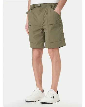 Pantaloni scurti barbati,  fermoar, Poliamida, verde