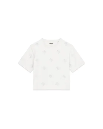 Tricou copii,  din bumbac, logo, Alb