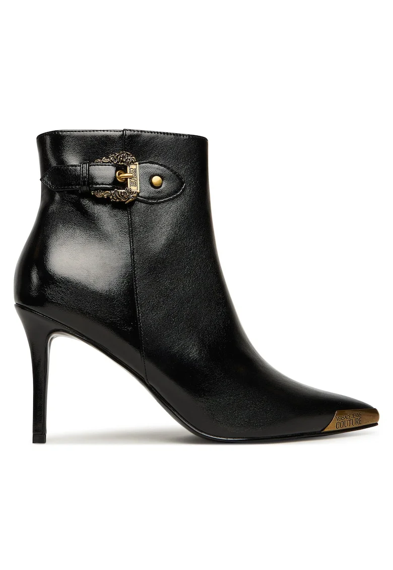 Botine femei,  piele ecologica, negru,