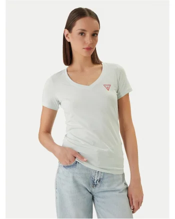 Tricou dama,  slim fit, verde, bumbac/elastan