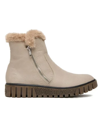 Botine femeie,  material textil, bej,
