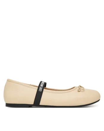 Balerini dama,  Piele naturala, Bej