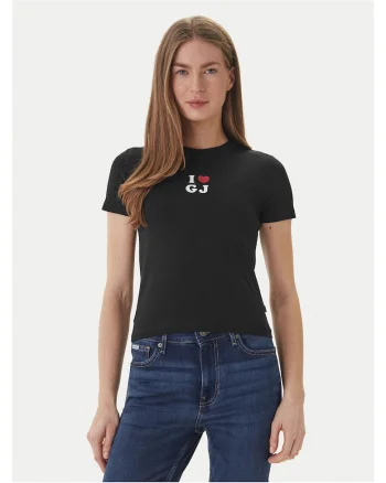 Tricou dama,  bumbac/elastan, slim fit, negru