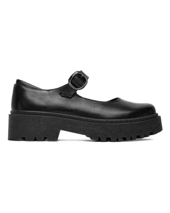 Balerini dama,  piele naturala, negru, talpa groasa, tehnologie Memory Foam