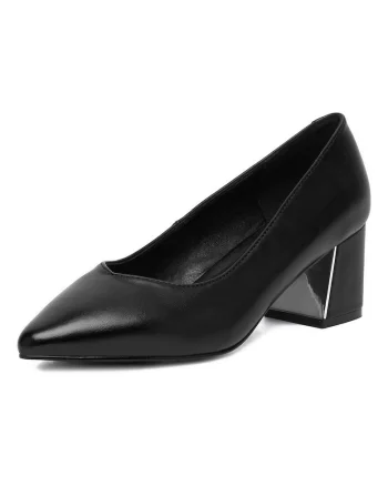 Pantofi dama,  clasic, negru, piele naturala